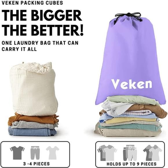 6 Pc Set Packing Cubes Luggage Packing Organizers for Travel Accessories - Picture 3 of 8